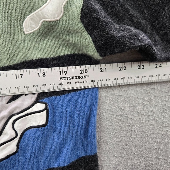 VINTAGE Freestyle Women Sweater M Wool Tunic Winter Sea‎ Lion Embroidered 90s - Picture 7 of 9